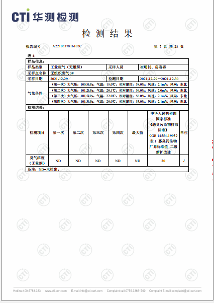 必赢亚洲工业废气（无组织）、工业废气、油烟废气检测汇报-2022-7