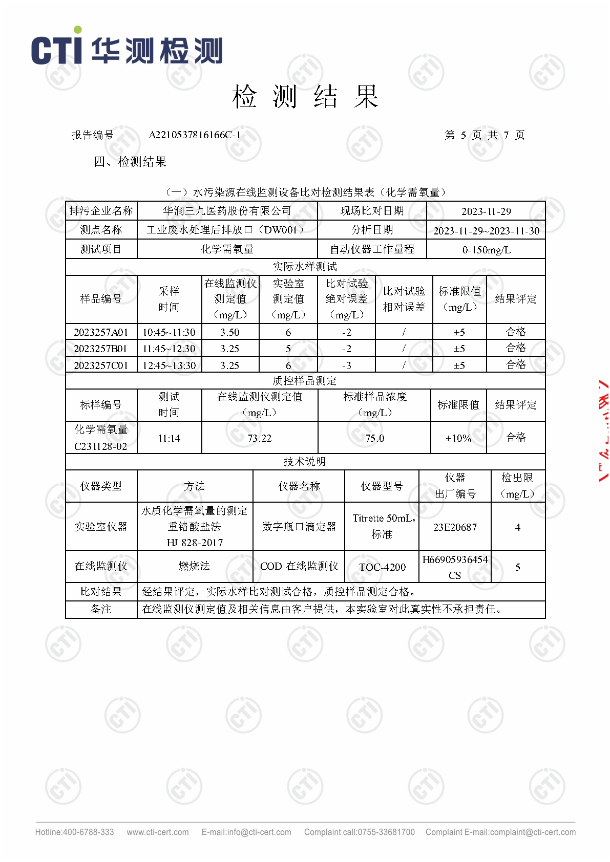 必赢亚洲总部2023年4季度废水在线监测设备比对检测汇报_Page12