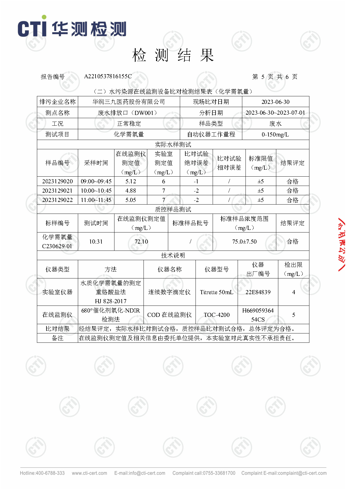 必赢亚洲总部1季度废水在线监测设备比对检测汇报_Page17